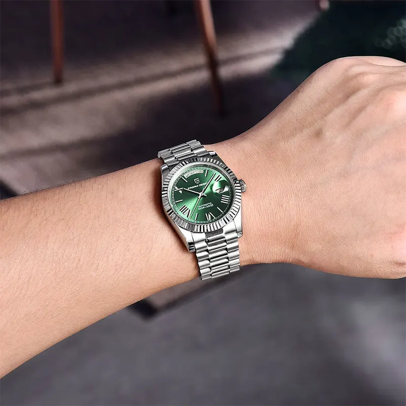 Pagani Design Green Dial Silver Mix Men's Watch- PD-1752